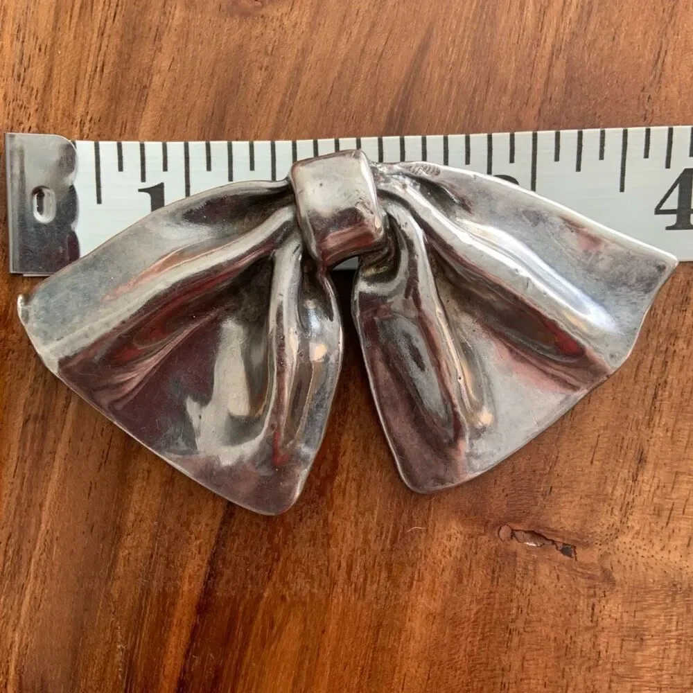 925 SILVER Large Bow Brooch / Necklace Slide
